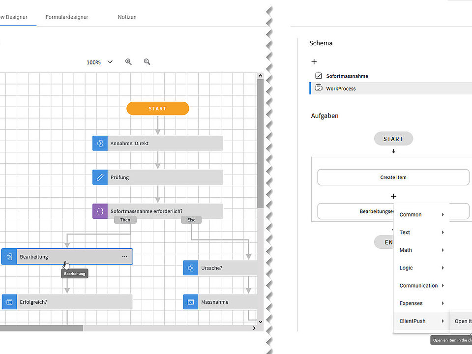 Screenshot: EcholoN WebClient WebApp Administration Workflow Beschwerdemanagemen