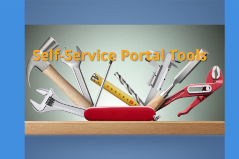 What tools are included in a self-service portal?